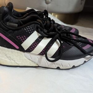 Adidas Black and Pink Sneakers with Sporty Silhouette